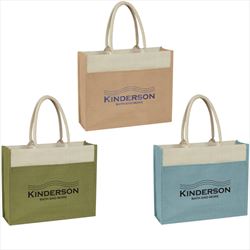 JH3617 Jute Tote With Front Pocket And Custom Imprint